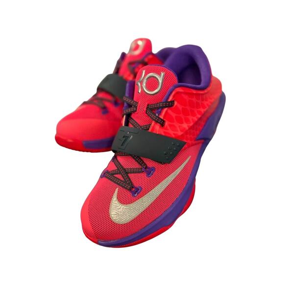 NIKE KD VII Hyper Punch Purple Sneakers 7Y Vintage Mesh Athletic Stylish Sporty - Picture 1 of 12